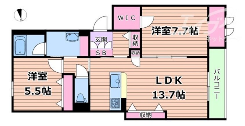 間取図 ラ　イースト