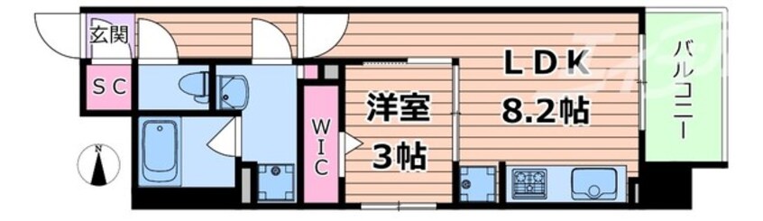 間取図 S-RESIDENCE天満橋ar