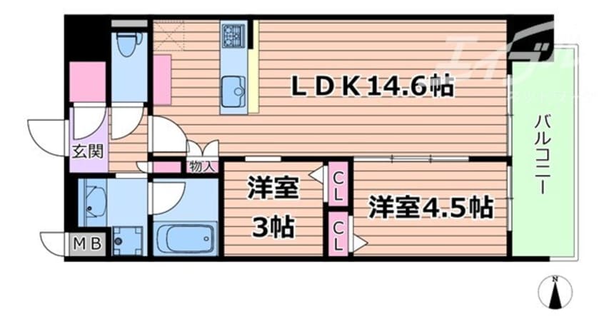 間取図 スプランディッド本町東DUE