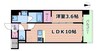 コンフォリア新大阪宮原Q 1LDKの間取り