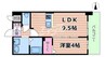 S-RESIDENCE東三国amante 1LDKの間取り