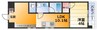 Re-be東三国 1LDKの間取り
