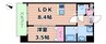 Luxe玉造南 1LDKの間取り