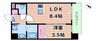 Luxe玉造南 1LDKの間取り