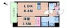 Luxe玉造南 1LDKの間取り
