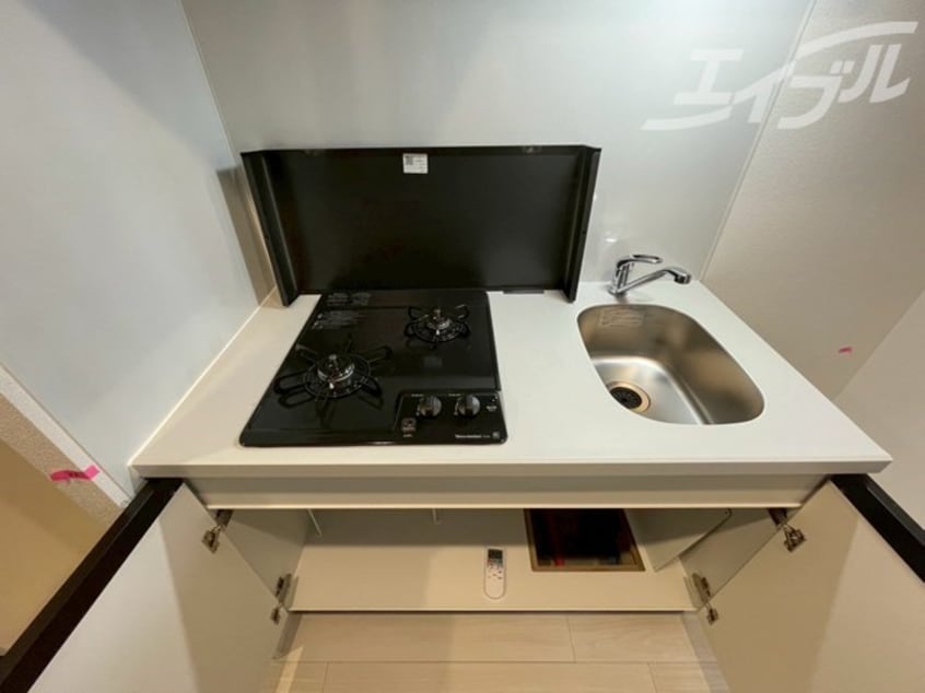 ガスコンロ2口付きシステムキッチン！ スワンズシティ大阪クレアスト