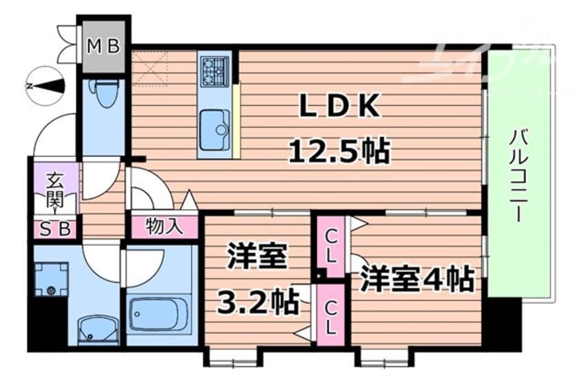 間取図 ルフォンプログレ南森町