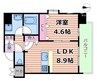 ルフォンプログレ南森町 1LDKの間取り