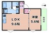 井高野　新築マンション 1LDKの間取り