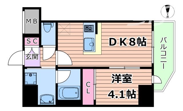 間取り図 コンフォリア・リヴ北浜高麗橋