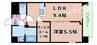 パークス堺筋本町 1LDK+Sの間取り