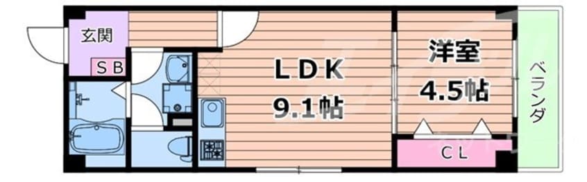 間取図 アルカンシェルコート緑橋