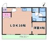 谷田十三マンション 1LDKの間取り