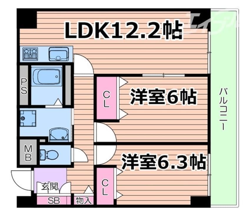 間取図 レジディア西天満