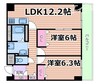 レジディア西天満 2LDKの間取り