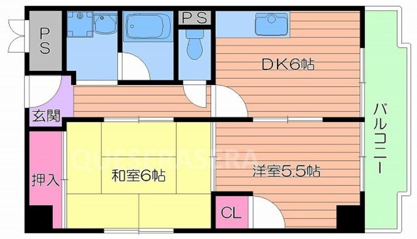 間取図 クーランデール天神橋