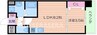 エス・キュート南森町 1LDKの間取り