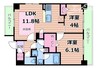 アーバネックス同心 2LDKの間取り