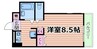 エトワール北梅田 1Rの間取り