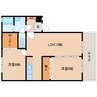 近鉄南大阪線/尺土駅 徒歩7分 1階 築25年 2LDKの間取り