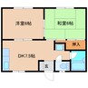 近鉄南大阪線/浮孔駅 徒歩10分 2階 築37年 2DKの間取り