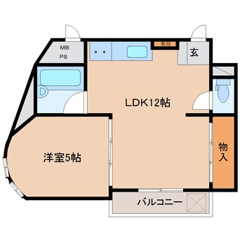 間取図 近鉄南大阪線/高田市駅 徒歩3分 3階 築36年