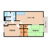 近鉄南大阪線/高田市駅 徒歩7分 2階 築27年 2LDKの間取り