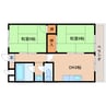 近鉄大阪線（近畿）/大和高田駅 徒歩5分 3階 築36年 2DKの間取り