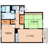 近鉄南大阪線/尺土駅 徒歩11分 2階 築28年 2LDKの間取り