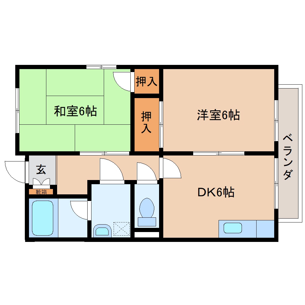間取り図 和歌山線/北宇智駅 徒歩3分 1階 築32年