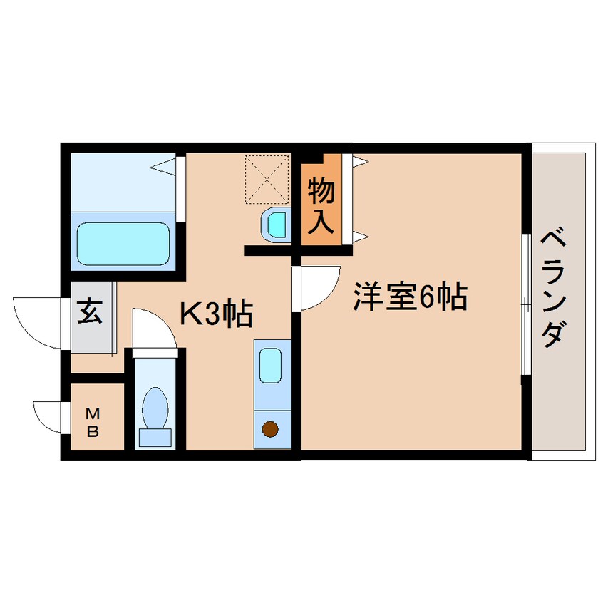 間取図 和歌山線/高田駅 徒歩8分 1階 築23年