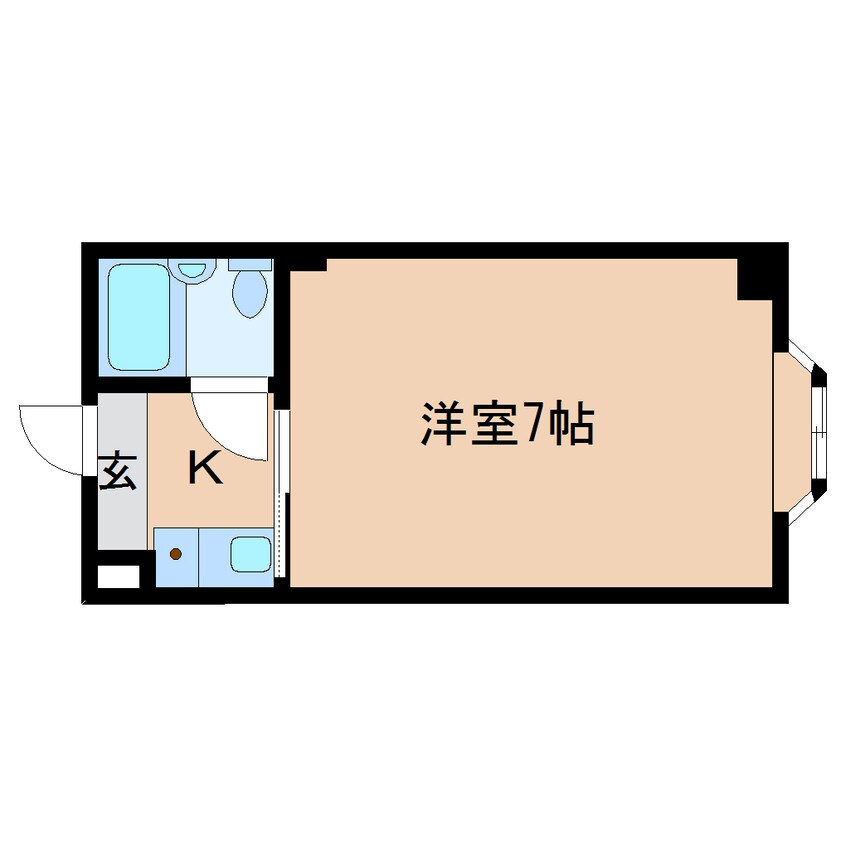 間取図 近鉄南大阪線/高田市駅 徒歩6分 1階 築36年