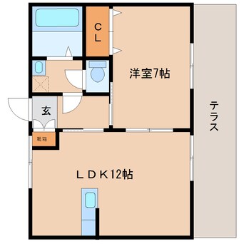 間取図 近鉄御所線/近鉄新庄駅 徒歩5分 1階 築39年