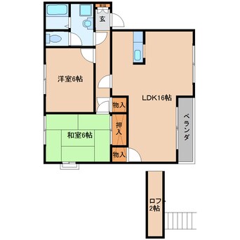 間取図 近鉄大阪線（近畿）/大和高田駅 徒歩30分 2階 築32年