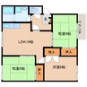 近鉄大阪線（近畿）/築山駅 徒歩10分 2階 築34年 3LDKの間取り