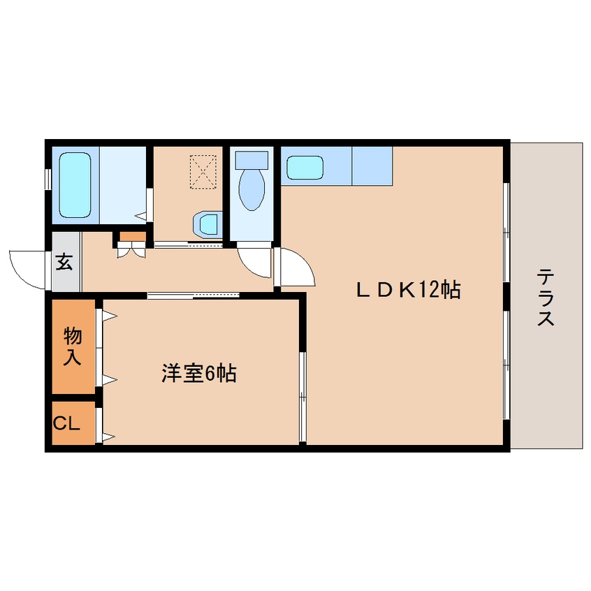 間取図 近鉄南大阪線/尺土駅 徒歩7分 1階 築36年