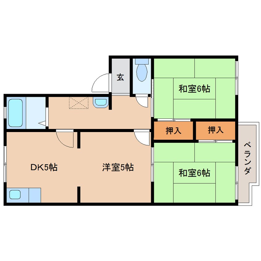 間取図 近鉄南大阪線/浮孔駅 徒歩3分 1階 築35年