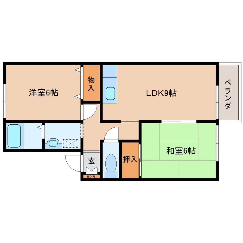 間取図 近鉄御所線/近鉄新庄駅 徒歩10分 2階 築27年