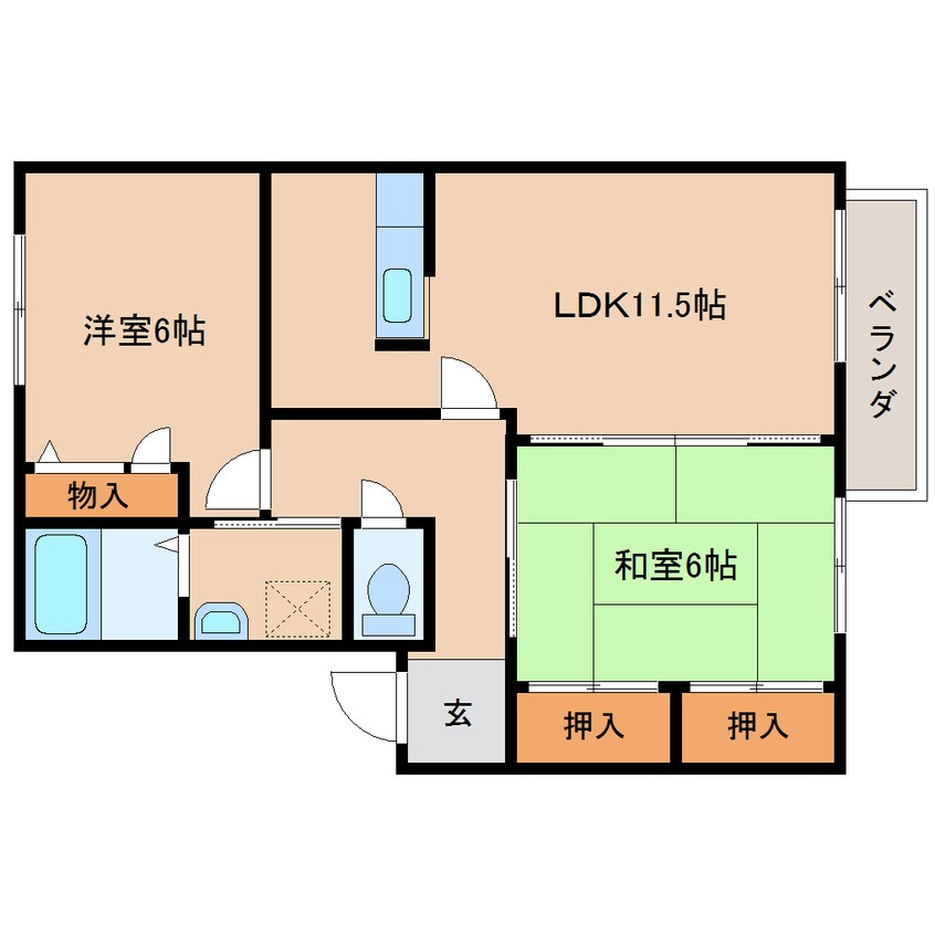 間取図 近鉄御所線/近鉄新庄駅 徒歩5分 2階 築21年