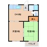近鉄南大阪線/高田市駅 徒歩10分 2階 築43年 2DKの間取り