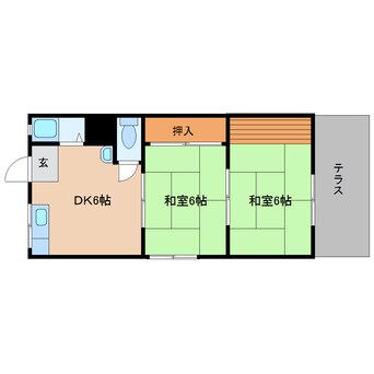 間取図 近鉄南大阪線/高田市駅 徒歩10分 1階 築42年