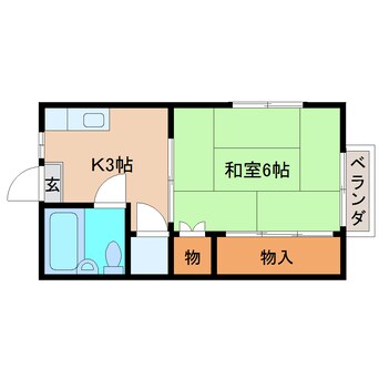 間取図 近鉄南大阪線/高田市駅 徒歩7分 1階 築37年