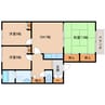 近鉄御所線/近鉄御所駅 徒歩8分 2階 築25年 3DKの間取り