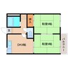 近鉄南大阪線/尺土駅 徒歩13分 2階 築36年 2DKの間取り
