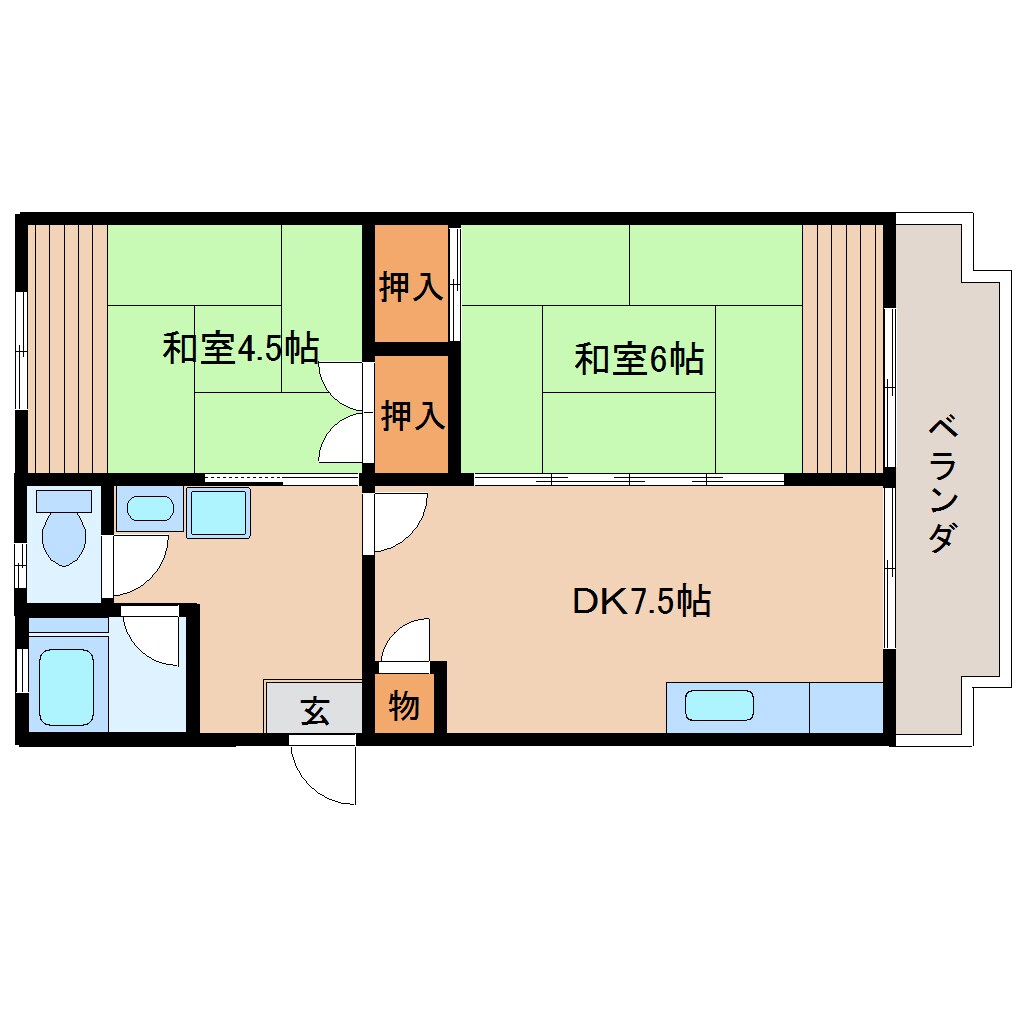 間取り図 近鉄南大阪線/尺土駅 徒歩7分 3階 築47年