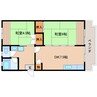 近鉄南大阪線/尺土駅 徒歩7分 3階 築47年 2DKの間取り