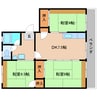 近鉄南大阪線/尺土駅 徒歩7分 3階 築47年 3DKの間取り