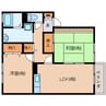 近鉄大阪線（近畿）/大和高田駅 徒歩12分 1階 築26年 2DKの間取り