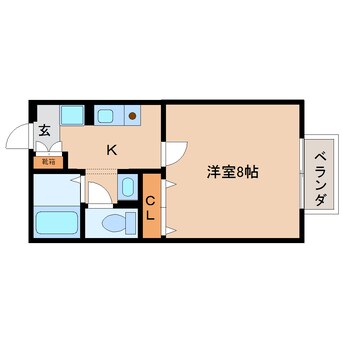 間取図 近鉄大阪線（近畿）/大和高田駅 徒歩7分 2階 築24年