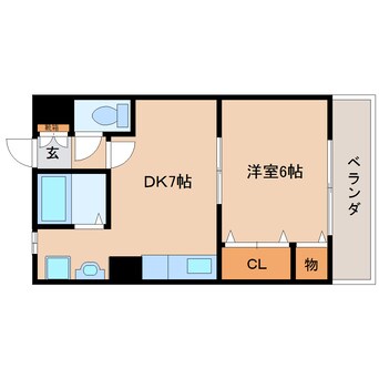 間取図 近鉄大阪線（近畿）/大和高田駅 徒歩9分 1階 築29年